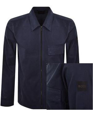 BOSS Boss Lorum Full Zip Overshirt - Blue