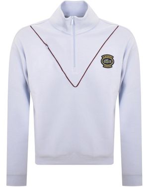 Lacoste Half Zip Logo Sweatshirt - Blue