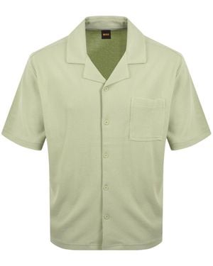 BOSS Boss Urbanwaffle Short Sleeve Shirt - Green