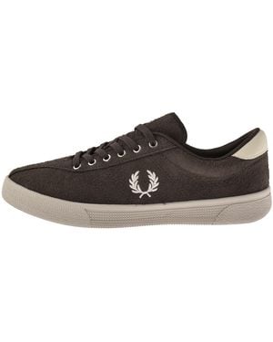 Fred Perry Tennis Suede Trainers Cream - Brown