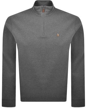 Ralph Lauren Quarter Zip Knit Jumper - Grey