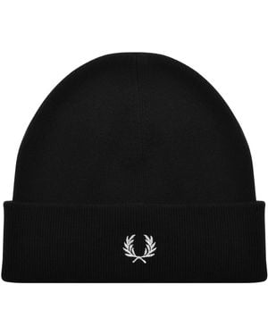 Fred Perry Classic Merino Beanie Hat - Black