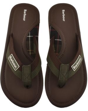 Barbour Harker Flip Flops Chocolate - Brown