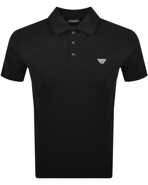 Armani Emporio Short Sleeved Polo T Shirt - Black