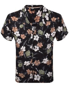 BOSS BUSINESS Boss Short Sleeve Beach Shirt - Black