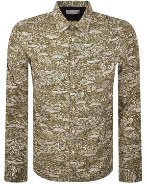 Replay Patterned Long Sleeved Shirt Army - Green
