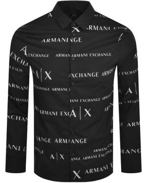 ARMANI EXCHANGE Long Sleeve Shirt - Black