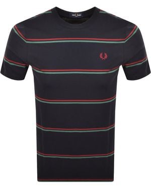 Fred Perry Fine Stripe T Shirt - Black
