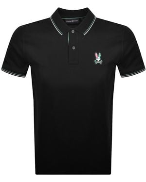 Psycho Bunny Nate Pique Polo T Shirt - Black