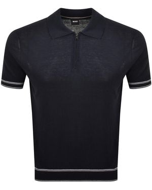 BOSS BUSINESS Boss Norbertino Knit Polo Dark - Blue