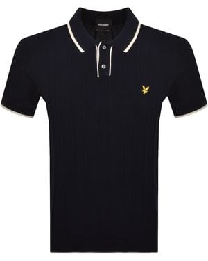 Lyle & Scott Tipped Knitted Polo T Shirt - Black