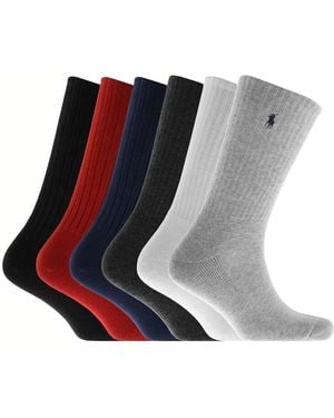 Ralph Lauren 6 Pack Crew Socks Multi - Blue
