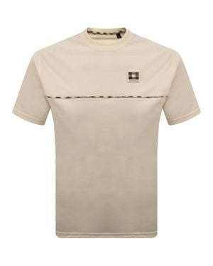 Aquascutum Club Check Piping T Shirt - Natural