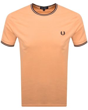 Fred Perry Twin Tipped T Shirt - Orange