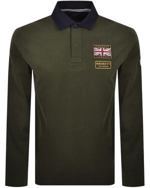 Hackett Heritage Rally Badges Polo - Green