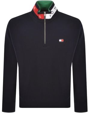 Tommy Hilfiger Quarter Zip Sweatshirt - Blue