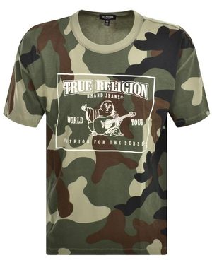 TRUE RELIGION Jeans Drop Shoulder T Shirt - Green