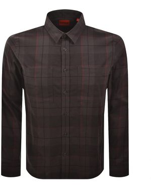 HUGO Straight Fit Egrin Shirt - Gray