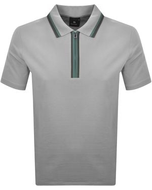 Paul Smith Tipped Polo T Shirt - Grey