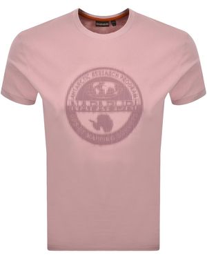 Napapijri Logo Short Sleeve T Shirt - Pink