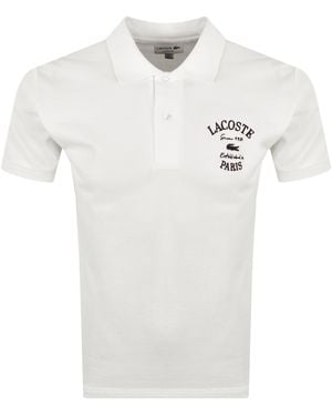 Lacoste Short Sleeved Polo T Shirt - White