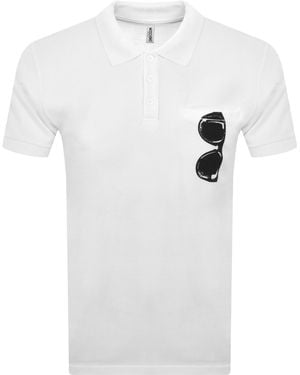 Moschino Swim Short Sleeved Polo T Shirt - White