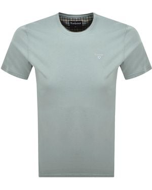 Barbour Tartan Sport T Shirt Slate - Blue