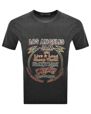 Replay Graphic T Shirt - Grey