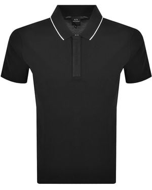 ARMANI EXCHANGE Short Sleeved Polo - Black