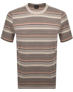 Paul Smith Striped Regular Fit T Shirt - Grey