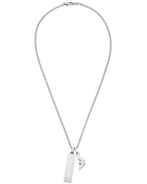 Armani Emporio Dog Tag Necklace - Metallic