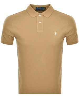 Ralph Lauren Custom Slim Polo T Shirt - Natural