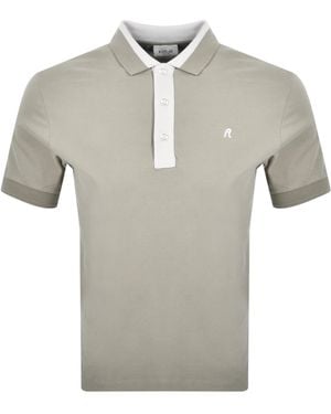 Replay Short Sleeved Logo Polo T Shirt Stone - Grey