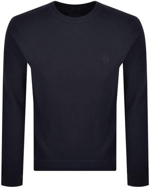Fred Perry Pique Stitch Sweater - Blue