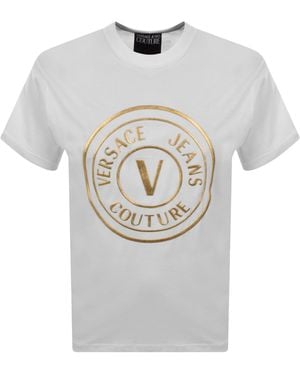 Versace Jeans Couture Couture V Emblem Foil T Shirt - Grey