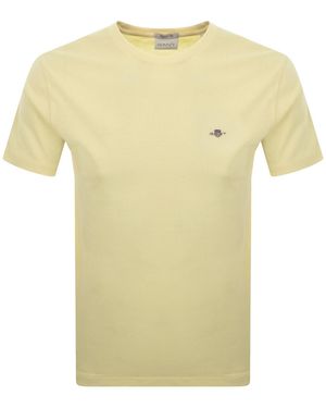 GANT Original Short Sleeve T Shirt - Yellow