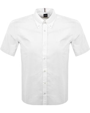 BOSS BUSINESS Boss Short Sleeve Liam Shirt - White