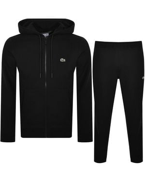 Lacoste Full Zip Hooded Tracksuit - Black