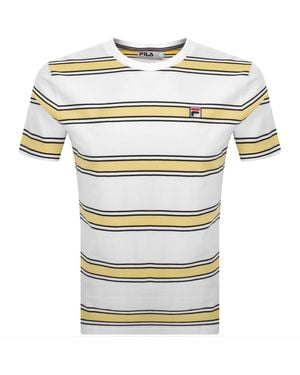 Fila Yarn Dye Stripe Sanders T Shirt - White