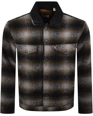 Levi's Plaid Trucker Jacket - Black