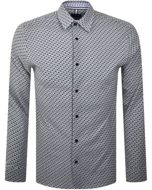 Ted Baker Geo Print Long Sleeve Shirt - Blue