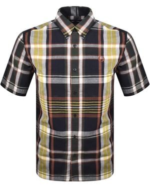Fred Perry Short Sleeved Madras Check Shirt - Black