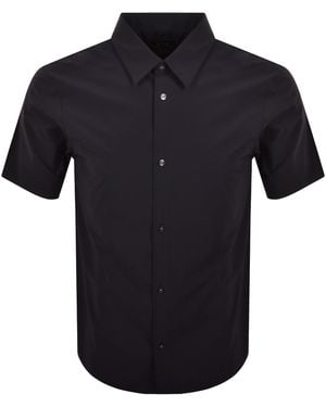 ARMANI EXCHANGE Short Sleeved Slim Shirt - Black