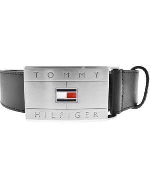 Tommy Hilfiger Flag Plaque Belt - Grey