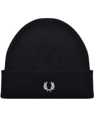 Fred Perry Classic Merino Beanie Hat - Black