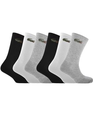 Lacoste 6 Pack Sport Crew Socks - Black