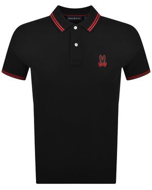Psycho Bunny Sayer Pique Polo T Shirt - Black
