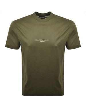 Armani Emporio Logo T Shirt - Green