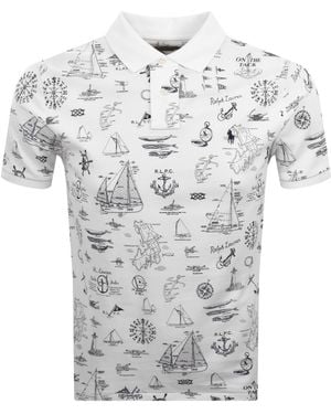 Ralph Lauren All Over Print Polo T Shirt - Grey