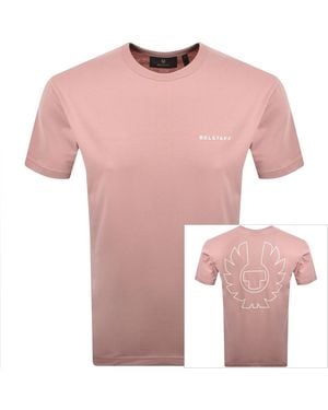 Belstaff Relaxed Fit Border T Shirt Dusk - Pink